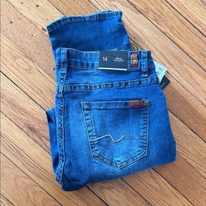 7 For All Mankind Kids Classic Blue Skinny Jeans